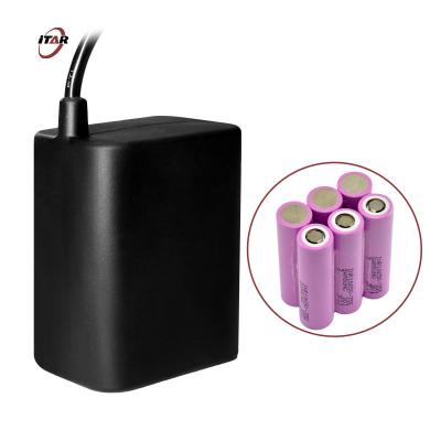 China bloco 2S3P 7800mAh da bateria 7.4V 18650 recarregável com o caso de borracha impermeável à venda