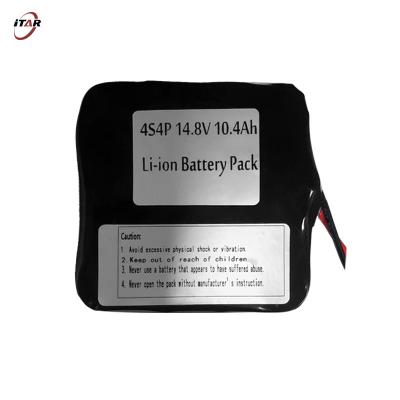 China Li Ion Rechargeable Battery Packs 4S4P 18650 14.8V 10.4Ah 153.92Wh para las luces portátiles de la búsqueda en venta