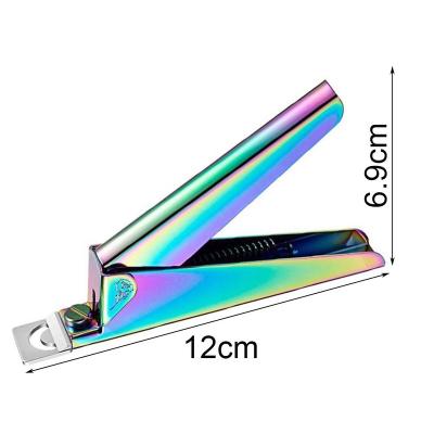 China Stainless Steel Fast Shipping Rainbow Finger Nail Tip Clipper Cutter Trimmer Manicure Pedicure False Nail Art Tool for sale