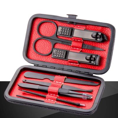 China Nail Care 8pcs Color Men Manicure Set Female Portable Nail Tool Kits Grooming Kit Stainless Steel Finger Toenail Cutter Nail Clipper Set for sale