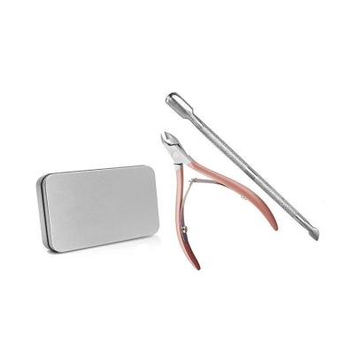 China Nail Care High Quality Super Sharp Cuticle Stainless Steel Professional Nail Cuticle Tweezers Set for sale