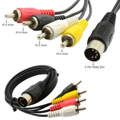 China COMPUTER FRONT 5 Pin DIN Male to Lotus Male Plug Cable 4RCA Adapter Audio Equipment 4RCA Audio Cable for sale