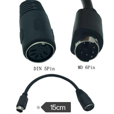 China COMPUTER FRONT Mini DIN6 PS/2 Male To DIN5 Female To Keyboard Adapter Converter Female Cable Attach MDIN6 6 Pin DIN5 5 To M/F Pin For PC Mac Linux for sale