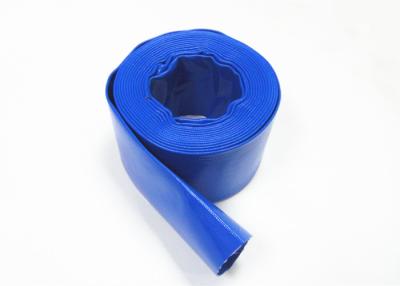 China Braided Layflat Fire Hose , Blue Heavy Duty Backwash Hose Good Flexibility for sale