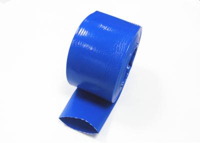 China Blue Color 254mm 10 Inch Pvc Water Lay Flat Irrigation Hose Uniformly Coated No Leaking for sale