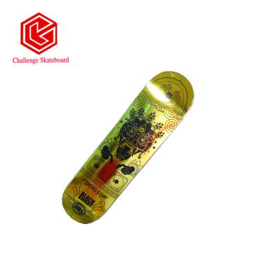 China Adult Gold Color Maple Skateboard Canadian Deck for sale