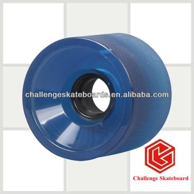 China Transparent Blue High Quality Wholesale PU Trucks Wheels Longboard for sale