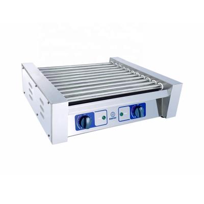 China Sausage Rolls Grill 11 Roll Electric Automatic Sausage Roll Grill Hot Dog Bun Heater Hot Dog Maker Roast Machine for sale