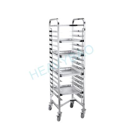 China Commercial Home Kitchen Restaurant 2/1 Pan Rack Stackable Foldable Bakery Cooling Roll Pan Rack 2/1 GN Pan Trolley Bakery Trolley for sale