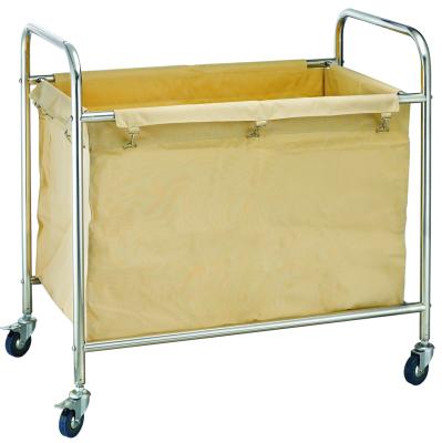 China Hotel Laundry Trolley Goods Cart Stainless Steel Cleaning Laundry Trolley for Hospital/Hotel for sale