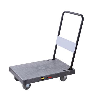 China Foldable Flat Cart Dolly Platform Truck Restaurant Push Heavy Duty Folding Flatbed Cart Rolling Cart With Swivel Wheels for sale