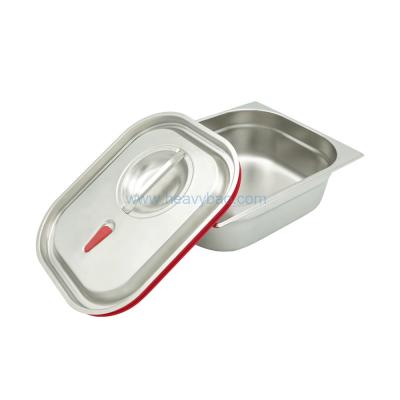 China Commercial Stainless Steel 1/1 GN PAN Gastronorm Food Container Gn Pan Cover With Silicone Seal by Heavybao for sale