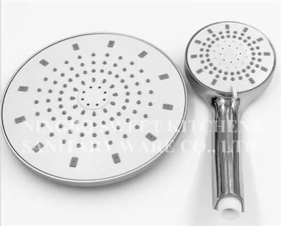 China ABS material chrome plating shower head hand shower set overhead shower rain shower set bathroom  accessories for sale