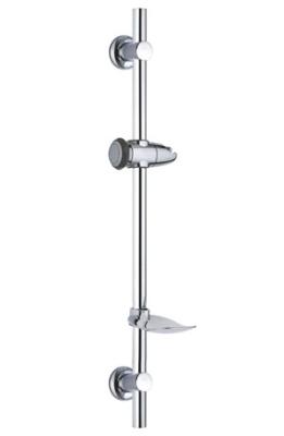 China stainless wall mount shower sliding bar set rainshower pipe chromed soap dish for sale