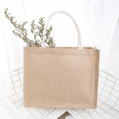 China Eco - Friendly Plain Organic Jute Tote Bags Burlap Empty Tote Bags With Logo for sale