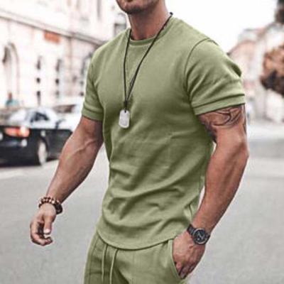 China QUICK DRY custom made t-shirt plus size men's T-shirts summer two-piece short set men's two-piece set for sale