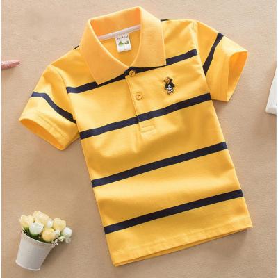 China Anti-pilling 2021 wholesale summer 6-8 9-10 12 years 100% cotton striped boy's golf t-shirts for sale