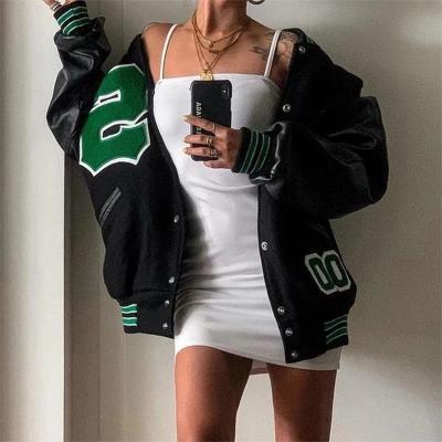 China Unisex Breathable Sports Heavyweight Oversized Sleeve Varsity Letterman Jacket Aplet Leather Bomber Jacket for sale