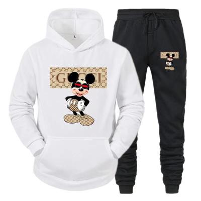 China Custom Men's Private Label Logo Two Pieces Joggers Anti-Wrinkle Sweatshirt Set Sweatpants And Hoodie Set for sale