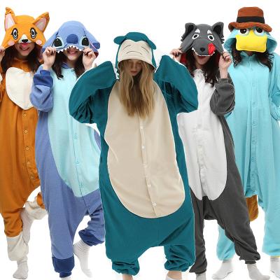 China Breathable Customize Button Down Fleece Cartoon Winter Onesies Women Sleepwear One Piece Pajamas for sale