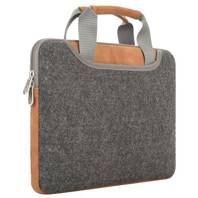 China 13 Inch Felt Bag Gray Business Felt Laptop Handle Sleeve Bag Pad For Macbook Pro for sale