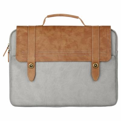 China For 15.4 inch MacBook Business Retro Brown and Gray Laptop Sleeve for 15.4 inch MacBook with Carrying Handle for sale