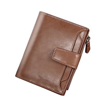 China With card slots new factory direct sales buckle leather wallet short wallet large capacity retro fashion for sale