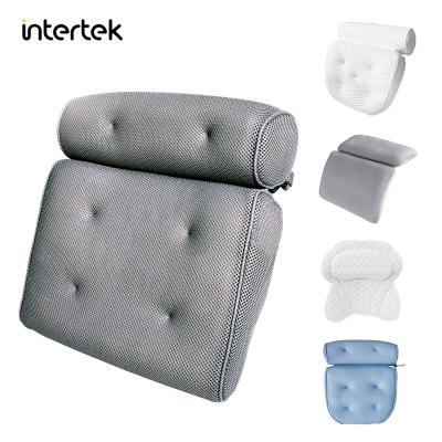 China Sustainable GRS 3D Air Mesh Super Soft And Personality Permeable Bath Pillow for sale