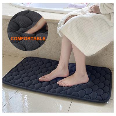 China Customized Size 3D Sustainable Comfortable Soft Bathtub Mat Non Slip Bath Mat for sale