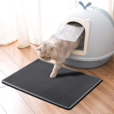 China Wholesale Sustainable Factory Double Layer Cat Litter Mat Waterproof Easy Clean Pad Large for sale