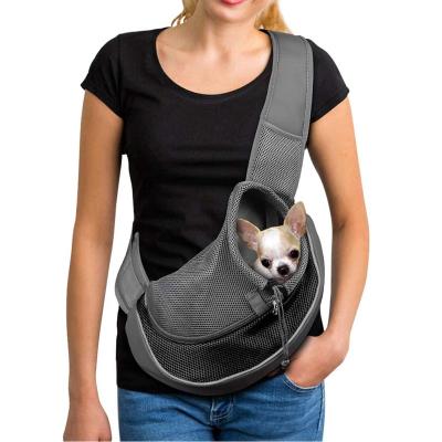 China Mesh Pet Dog Sling Carrier Breathable Travel Sling Safe Pet Bag Carrier For Dogs Cats for sale