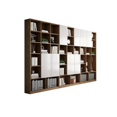 China Customized simple modern living room background wall floor display cabinet display cabinet whole wood wall bookcase large bookshelf for sale