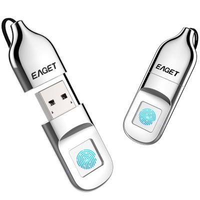 China EAGET 64GB Metal Fingerprint Encryption Pendrive USB Flash Drive Memory Stick Storage For Laptop PC USB Flash Drive for sale