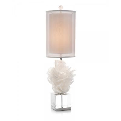 China Britain Design Slear Selenite Globe Crystal Table Lamp With Double Shade Modern Elegant Luxury Cube Base For Villa Wedding Decoration for sale