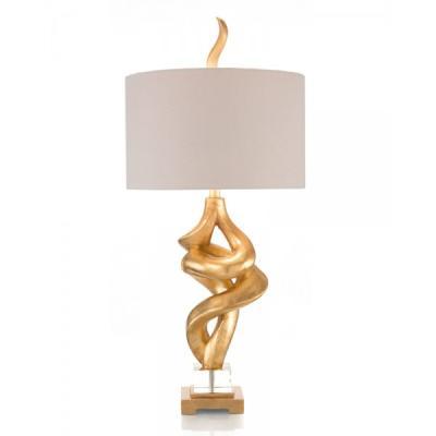 China Modern French Luxury Home Decorative Small Hand Twisted Golden Resin Table Shaped Carving Gold Lamp MOQ China Factory for sale