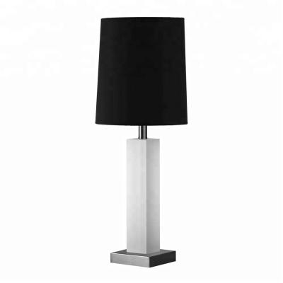 China Modern Modern USB Power Outlet Hotel Table Touch Control Lamp With Black Shade For Bedside Lighting for sale