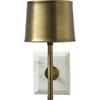 China Modern Plug 30% Off Modern Hotel Project Light Fixture Bedside Design Marble Low Antique Brass Wall Lamp for sale