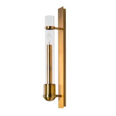 China Factory price modern simple elegant lobby hotel decorative gold LED glass wall sconce for home for sale