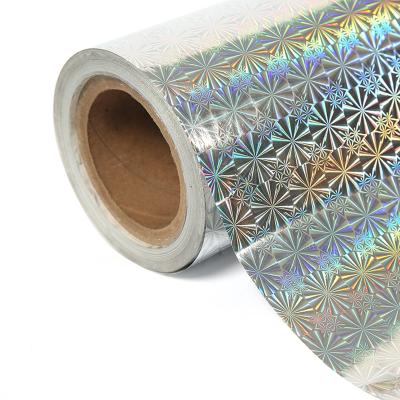 China Moisture Proof Transparent Thermal Lamination Holographic Film For Cardboard Metallic Flowers Laminated Wrapping Paper for sale