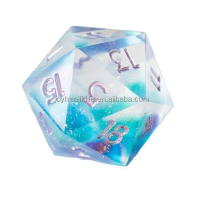 China Durable Factory Wholesale Sharped-Edge Polyhedral RPG Die Cut D&D Quicksand Liquid Core RPG Dies Set Role Playing Game for sale