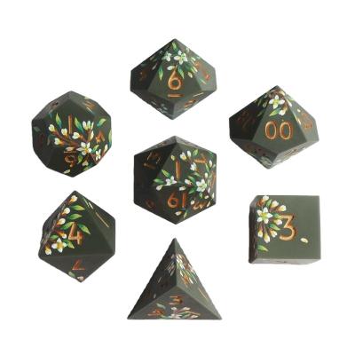 China Resin Solid Durable Cut Out Acrylic Custom Clear Trpg 7pcs Per Set Cut Out 20 Sided Faces Dnd D&d Polyhedral Pearl Color Starry Color Plastic for sale