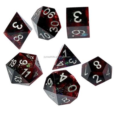 China Polyhedral Dies Set 7pcs Dnd Custom Die Cut Mtg Set Dungeons And Dragons D&d Math RPG Board Game Pathfinder Razor Edge Polyhedral Resin Dies for sale