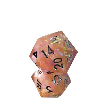 China Sharp Durable Dies Liquid Heart to Heart Cut Resin Gemstone Game Bulk Wholesale Dungeons and Dragons Dnd Polyhedral Dies Set for sale