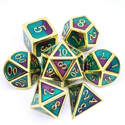 China Eco-Freindly 7 Pcs Metal Dies for Dragon D&d Dungeons and Game Dragon Scale Metallic Dnd Die for sale