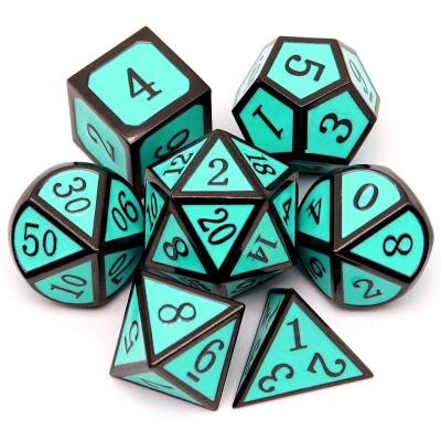 China Durable Metal Dies Set Blue D&D DND Die Cuts Set For Dungeons And Dragons Gifts RPG Custom Games for sale