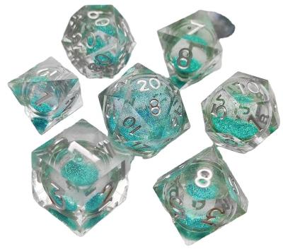 China Polyhedral Dice Set Dnd RPG Mtg Edge Dice Panel Or Card Games Dungeons 7pcs Liquid Core Polyhedral Dies And Plastic Acrylic Dragons Dice Set for sale