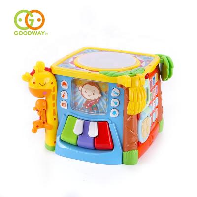 China Safe Eco-friendly Material Intelligence Set 5 Sides 3D Baby Activity Cube Eco-friendly Material Toy Safe Educational Toys With Bilingual Learning for sale