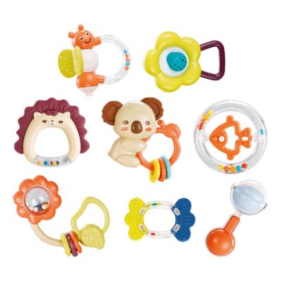 China Non-Toxic Early Educational Toddler Teething Set Clicker Silicone Teether Sensory Toy For Babies for sale