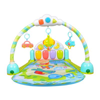 China With Musical Piano and Hanging Toys Bedroom Activity Soft Custom Play Mat New Born Baby Gym with Crib Hanging Bell Toy Baby Play Mat for sale