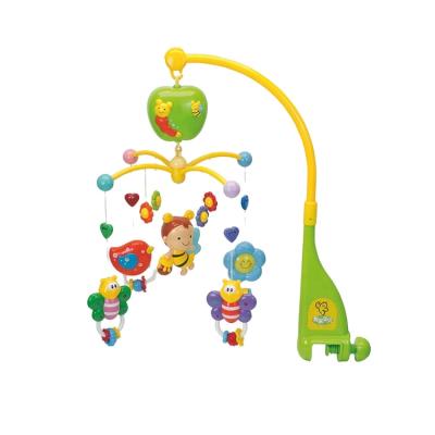 China Eco-friendly Colorful Infant Musical Rattle Baby Crib Rotating Bed Bell Hanging Toy for sale